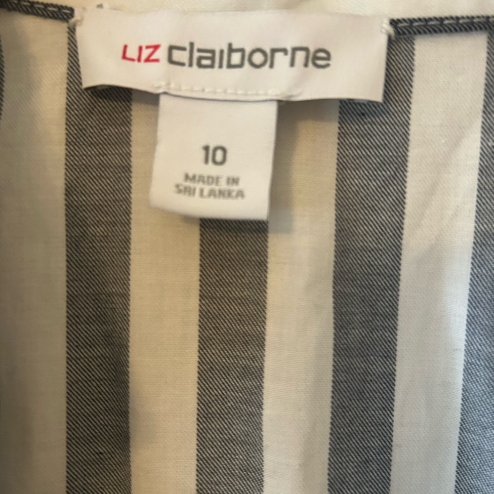 Liz‎ Claiborne big navy striped dress - Picture 3 of 4